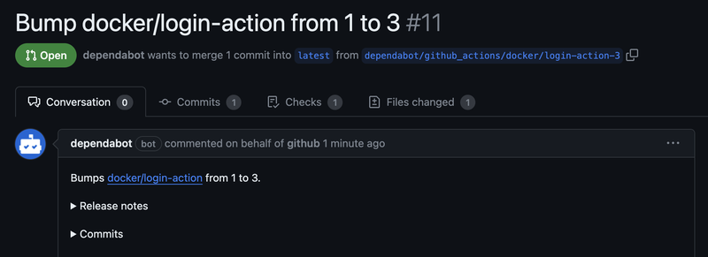 Dependabot PR for GitHub Actions